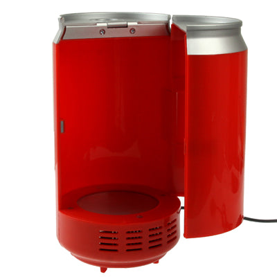 USB PC Cans Style Mini Fridge Beverage Drink Cooler / Warmer, Size: 20.5 x 10.2 x 10.2cm(Red)