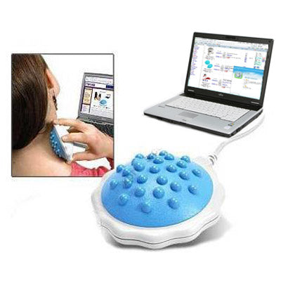 USB Mini Massage Ball, Product size: 7x7x4.3cm(Blue)