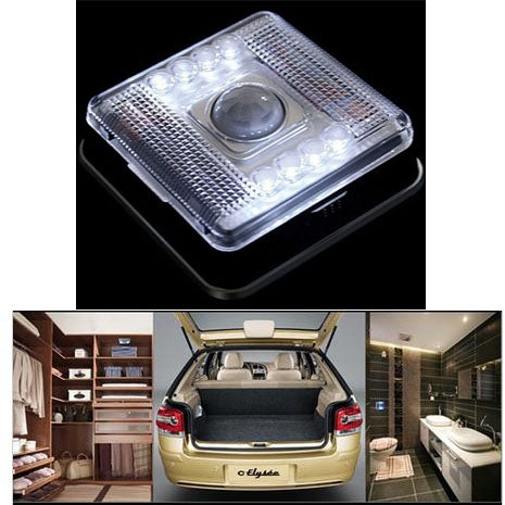 L0803SER 8 LED Light PIR Auto Sensor Motion Detector(White)