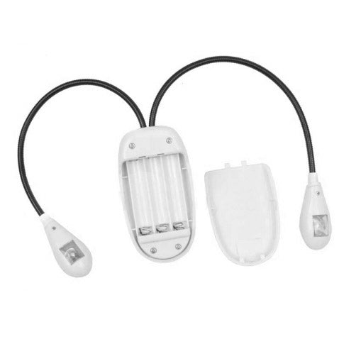 YHX-906 Dual Flexible Neck Table Lamp, USB Powered Clip on 4 LEDs