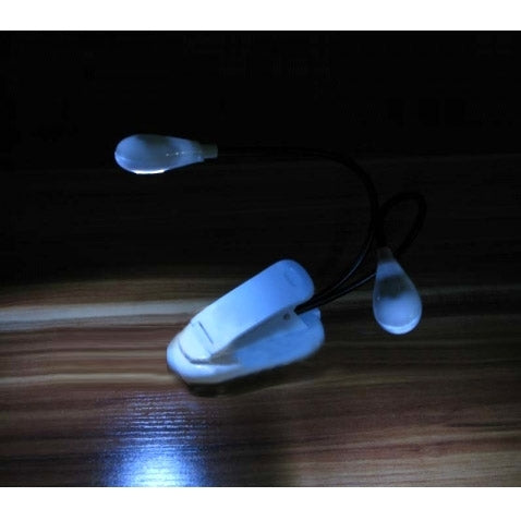 YHX-906 Dual Flexible Neck Table Lamp, USB Powered Clip on 4 LEDs