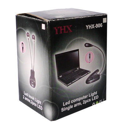 YHX-906 Dual Flexible Neck Table Lamp, USB Powered Clip on 4 LEDs