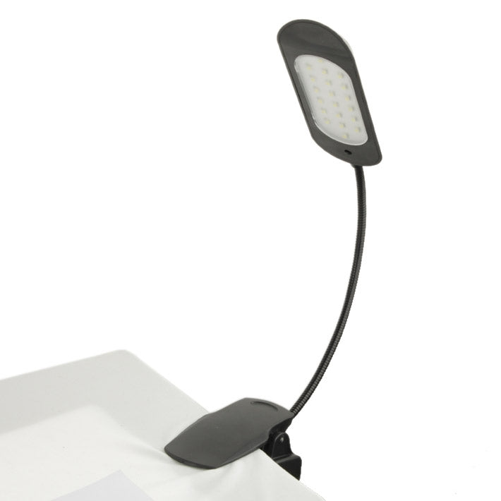 20 LED Touch Switch Energy Saving Clip Table Lamp, USB / Battery Power Supply(Black)