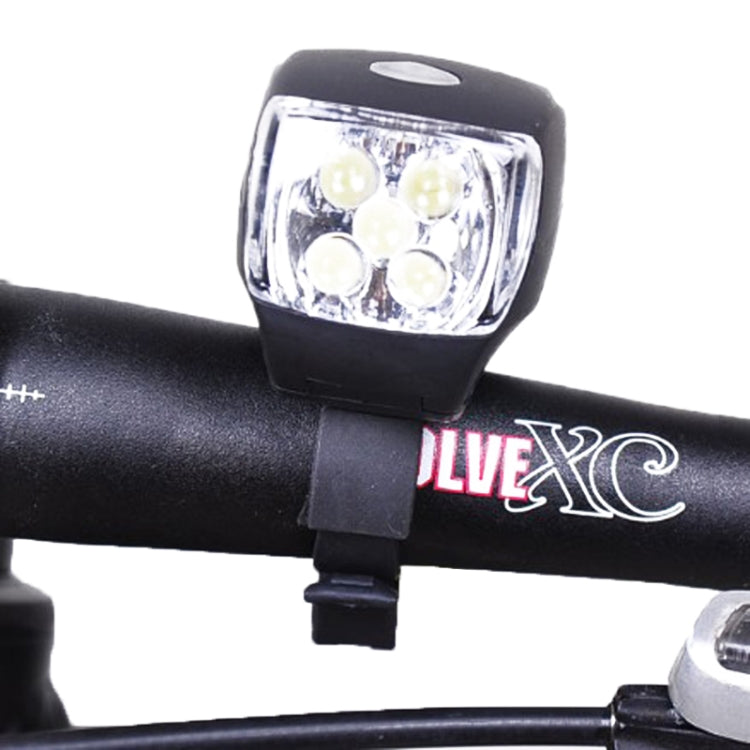 5 LED Super Bright Bicycle Weather-resistant Headlight with Stand & Three Kinds of Flashing Modes(Black)
