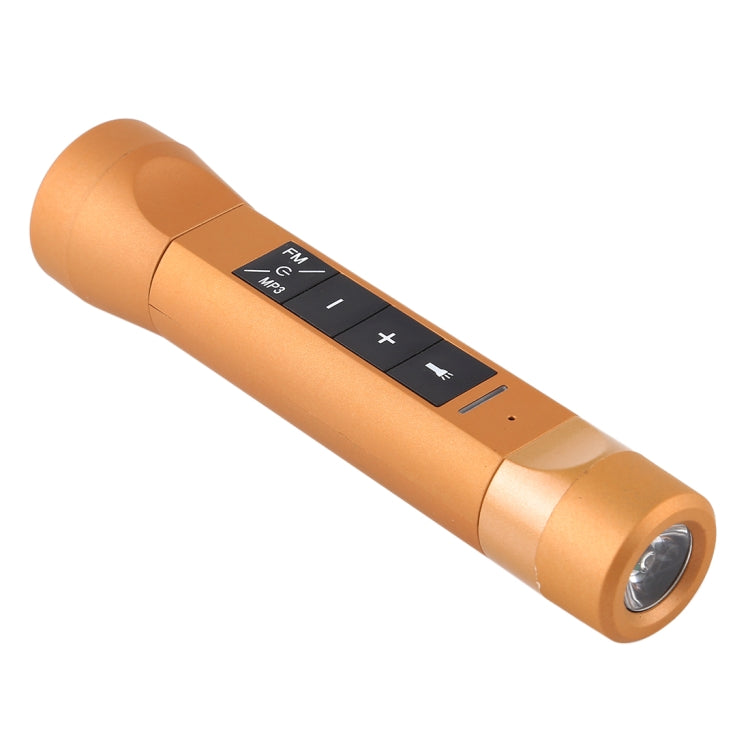 3 in 1 Multi-functional Bicycle Magic Music Flashlight MP3 Player Speaker(Gold)