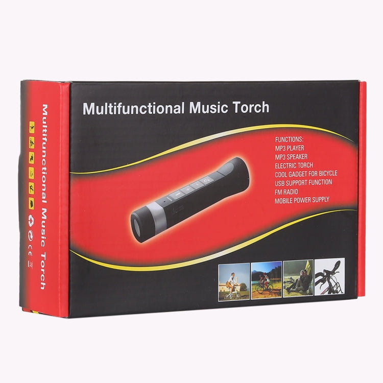 3 in 1 Multi-functional Bicycle Magic Music Flashlight MP3 Player Speaker(Gold)