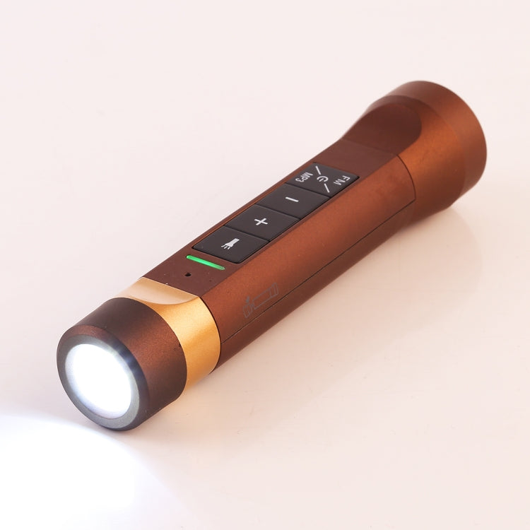 3 in 1 Multi-functional Bicycle Magic Music Flashlight MP3 Player Speaker(Gold)