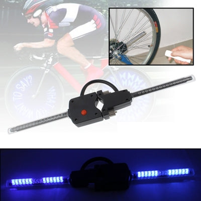 30 Blue LED Wireless Custom Message Bike Wheel Lights(Black)