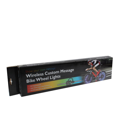 30 Blue LED Wireless Custom Message Bike Wheel Lights(Black)