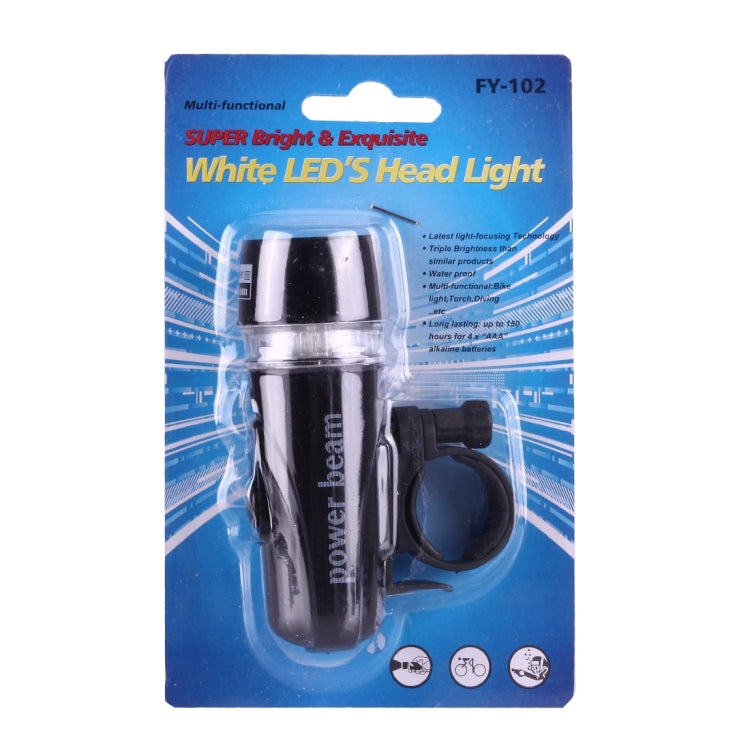 2 Modes 5-LEDs Bike Head Flash Light with Mount Bracket(Black)