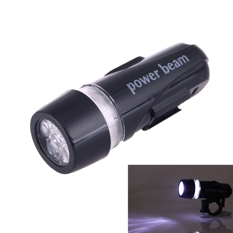 2 Modes 5-LEDs Bike Head Flash Light with Mount Bracket(Black)