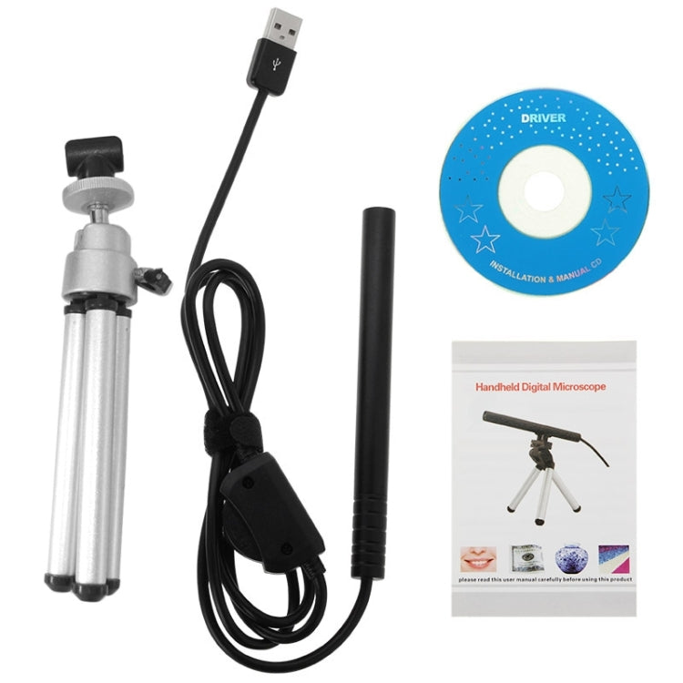 0.3 Mega Pixels 300X USB Digital Microscope Endoscope with Tripod & LED Light for Parts of OTG Function Android Mobile Phone(Black)