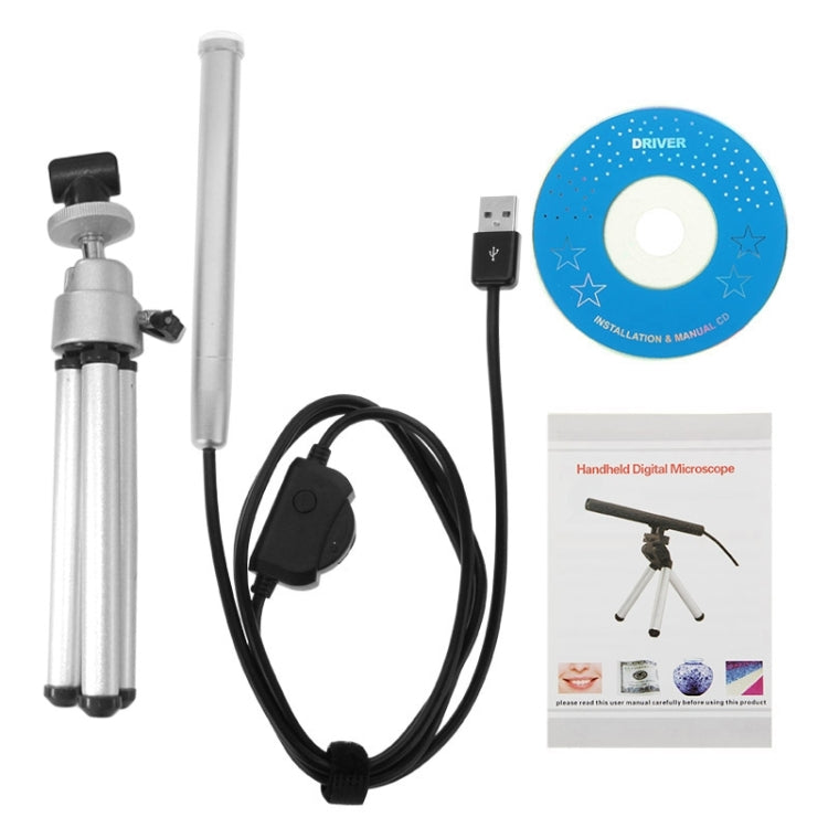 0.3 Mega Pixels 200X USB Digital Microscope Endoscope with Tripod & LED Light for Parts of OTG Function Android Mobile Phone(Silver)