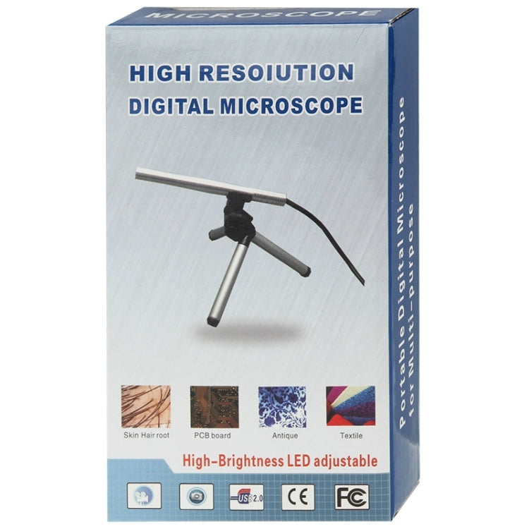 0.3 Mega Pixels 200X USB Digital Microscope Endoscope with Tripod & LED Light for Parts of OTG Function Android Mobile Phone(Silver)