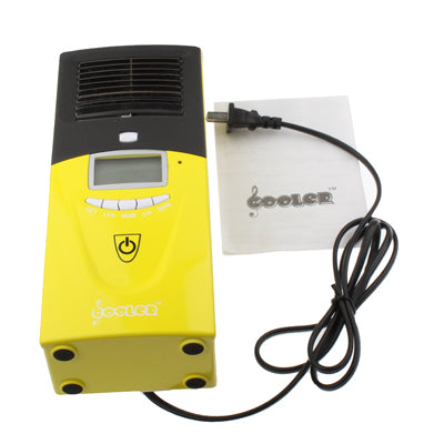 Portable LCD Display Screen Warm Air Condition, With Time / Calendar / Temperature (US Plug)(Yellow)