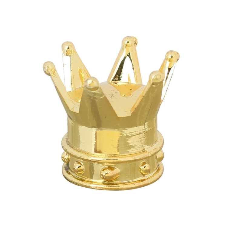 Universal 8mm Golden Crown Style Plastic Car Tire Valve Caps, Pack of 4(Gold)