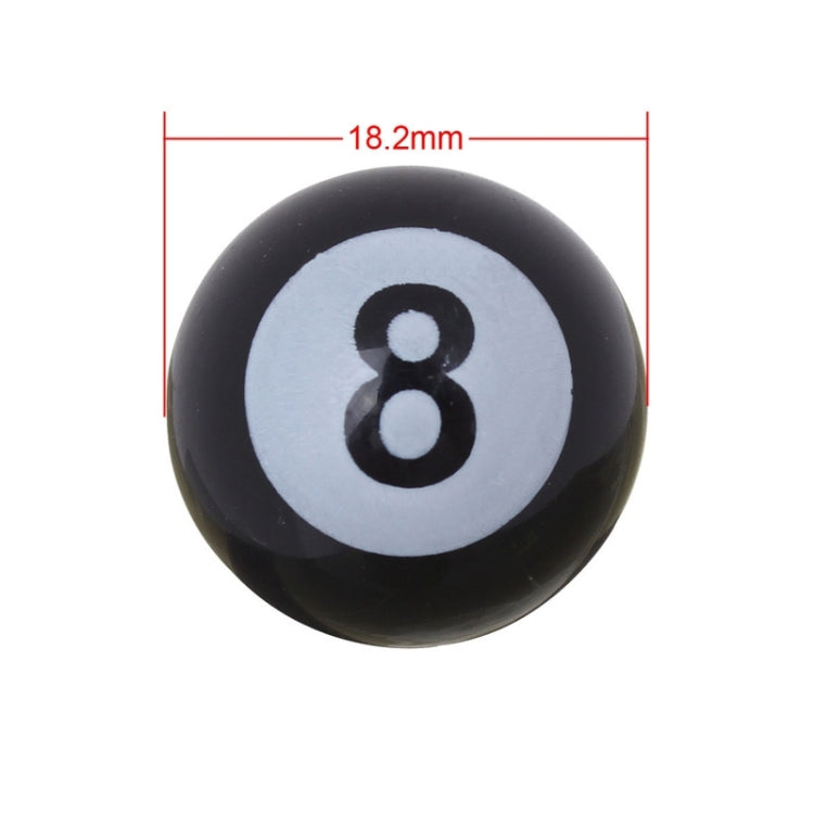 Universal 8mm American Billiards No.8 Ball Style Plastic Car Tire Valve Caps, Pack of 4(Black)
