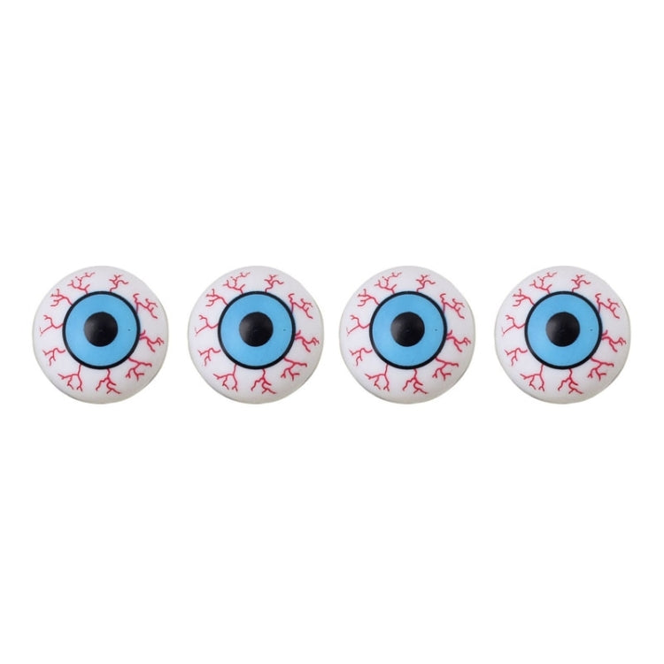 Universal 8mm Eyeball Pattern Ball Style Plastic Car Tire Valve Caps, Pack of 4