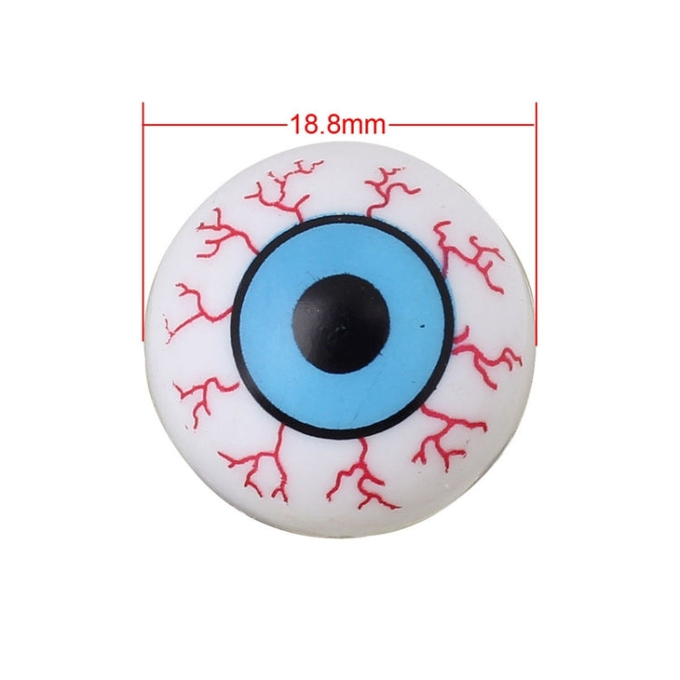 Universal 8mm Eyeball Pattern Ball Style Plastic Car Tire Valve Caps, Pack of 4