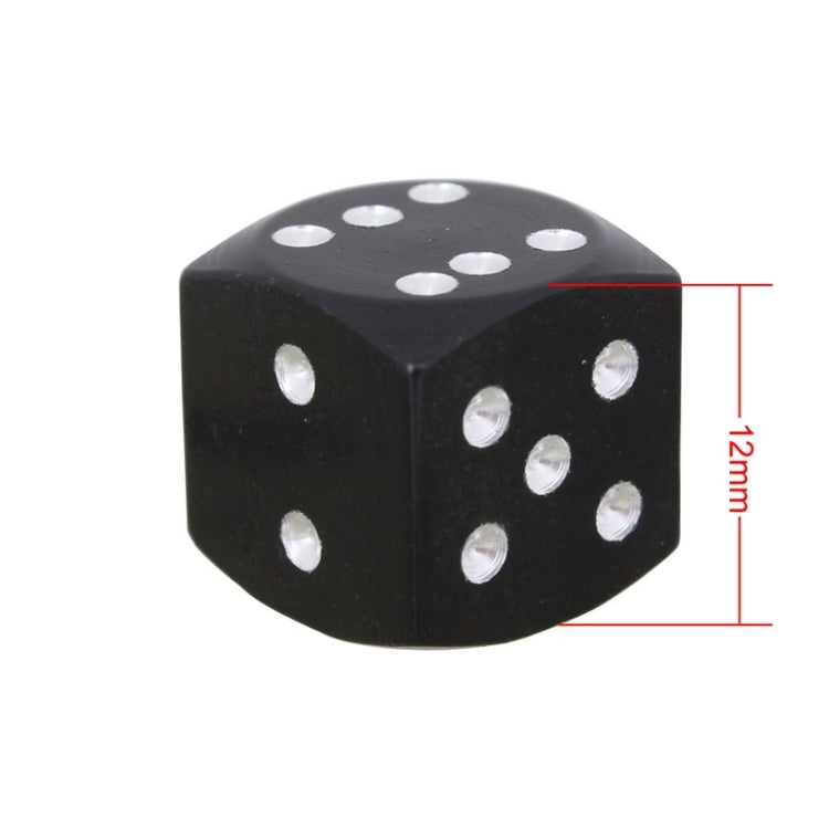 Universal 8mm Dice Style Aluminium Alloy Car Tire Valve Caps, Pack of 4