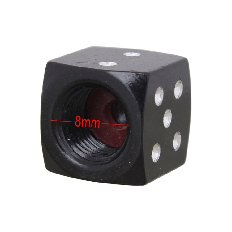 Universal 8mm Dice Style Aluminium Alloy Car Tire Valve Caps, Pack of 4