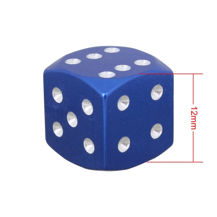 Universal 8mm Dice Style Aluminium Alloy Car Tire Valve Caps, Pack of 4