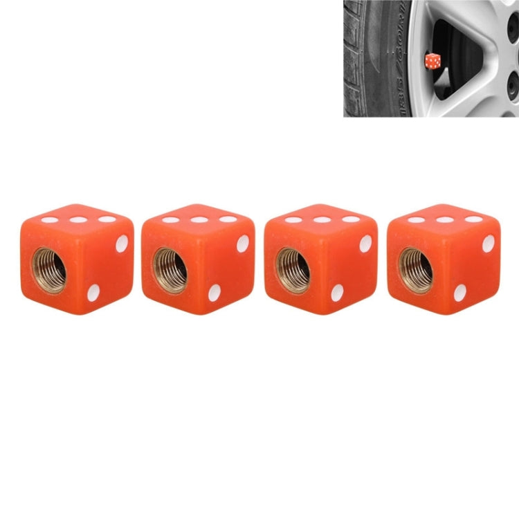 Universal 8mm Dice Style Plastic Car Tire Valve Caps, Pack of 4