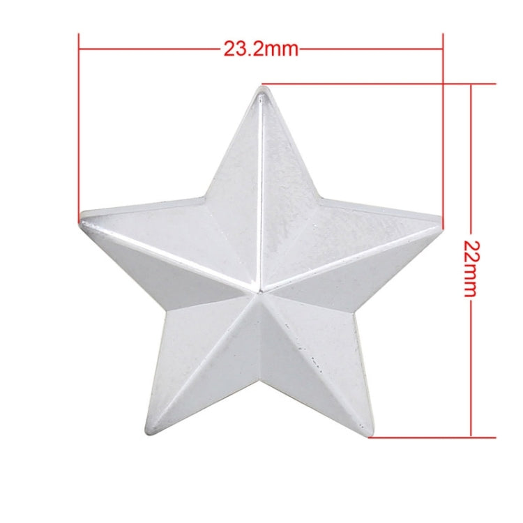 Universal 8mm Five-Pointed Star Style Plastic Car Tire Valve Caps, Pack of 4(Silver)