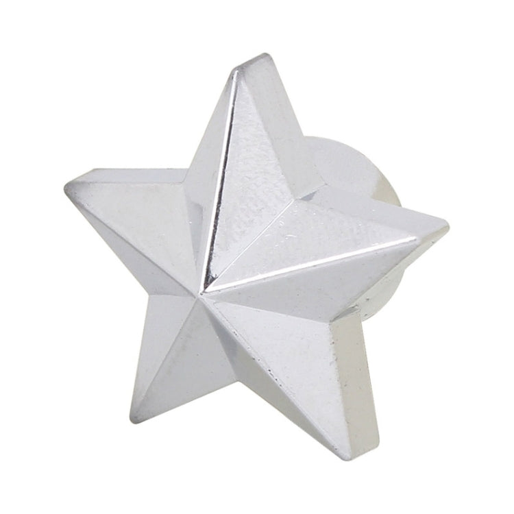 Universal 8mm Five-Pointed Star Style Plastic Car Tire Valve Caps, Pack of 4(Silver)