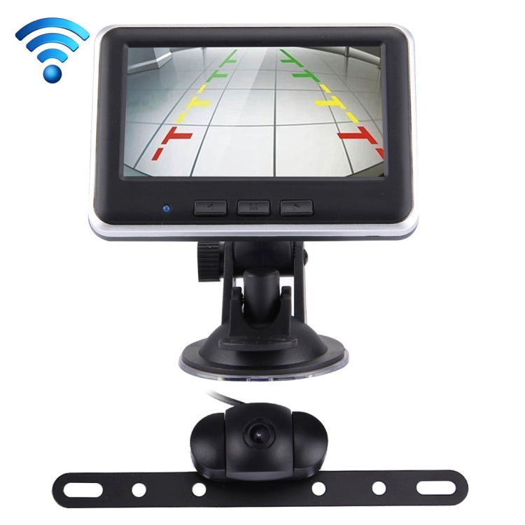 2.4GHz Wireless 4.3 inch TFT Car Rearview Monitor Day / Night Camera System Kit(Black)