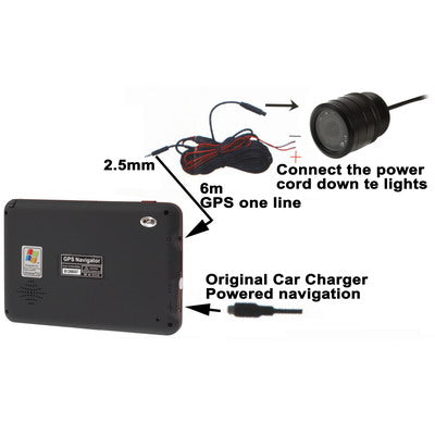 8 LED IR Infrared Waterproof Night Vision Rear View Camera for Car GPS, Wide viewing angle: 120 degree (DM2837)(Black)
