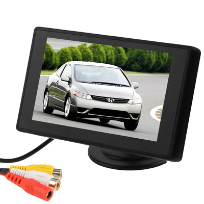 4.3 inch Car Rearview LCD Monitor with Stand, 2 Channels AV Input(Black)