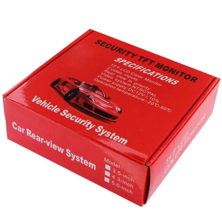 4.3 inch Folding Car Rearview LCD Monitor, 2 Channels AV Input(Black)