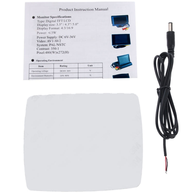3.5 inch Folding Car Rearview LCD Monitor, 2 Channels AV Input