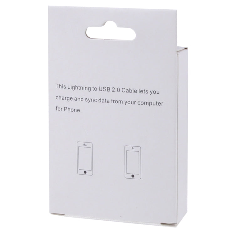 50 PCS Exquisite Carton Packaging for 8pin USB Data Cable(White)