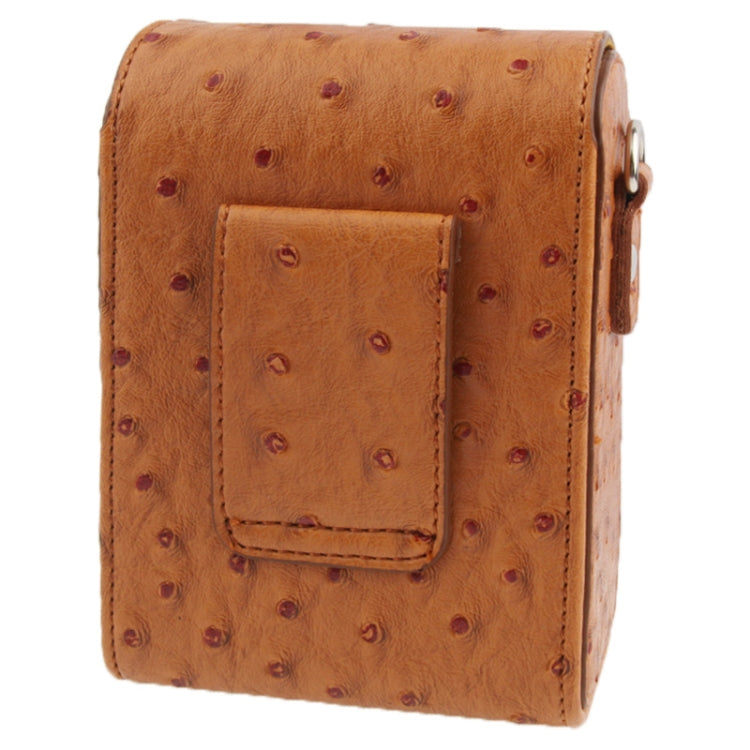 Ostrich Skin Texture Universal Mini Leather Camera Bag with Strap(Brown)