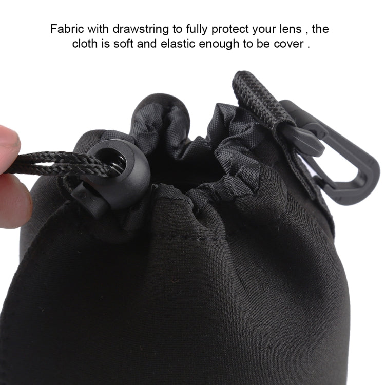 Neoprene SLR Camera Lens Carrying Bag Pouch Bag with Carabiner, Size: 8x10cm(Black)