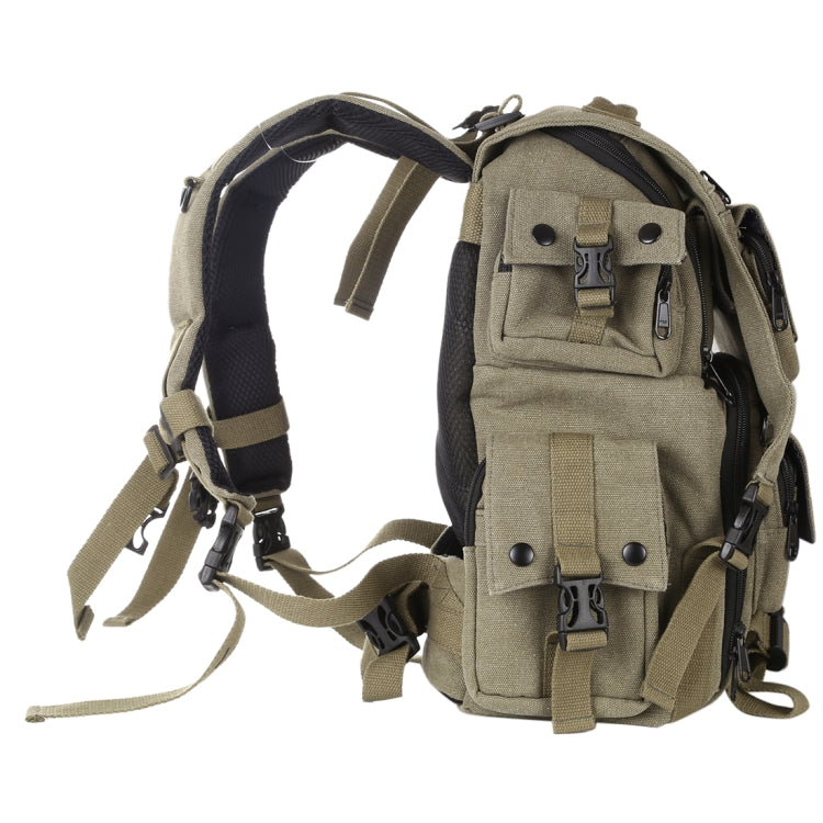 Yadanli Dual Shoulders Backpack Digital Camera Bag(Army Green)