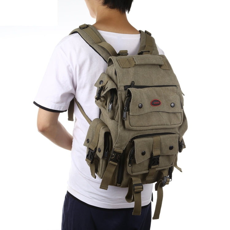 Yadanli Dual Shoulders Backpack Digital Camera Bag(Army Green)