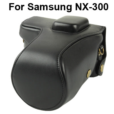 Digital Leather Camera Case Bag with Strap for Samsung NX300