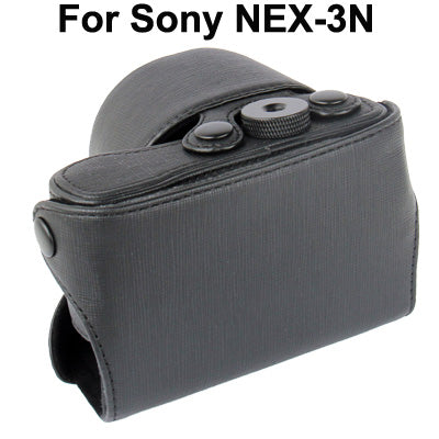 Digital Leather Camera Case Bag with Strap for Sony NEX-3N