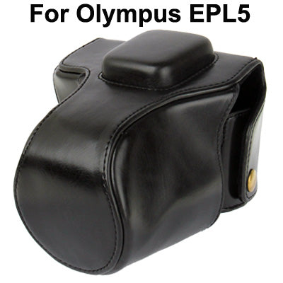 Digital Leather Camera Case Bag with Strap for Olympus EPL5