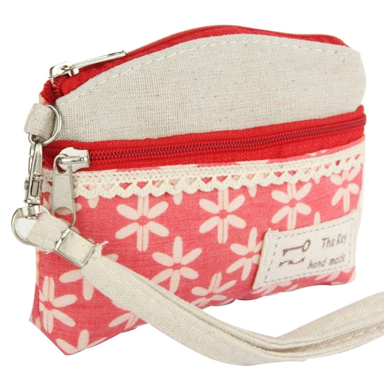 Six Leaves Grass Pattern Cloth Carrying Bag with Lace & Wrist Strap, Size: 12cm x 8cm