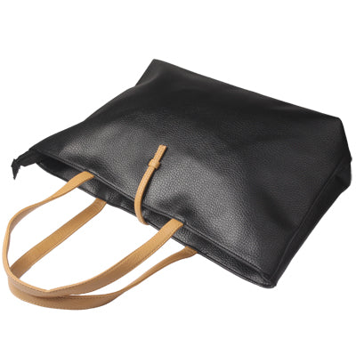 Retro Streets Style Temperament Female PU Leather Bag with Small Wallet(Black)