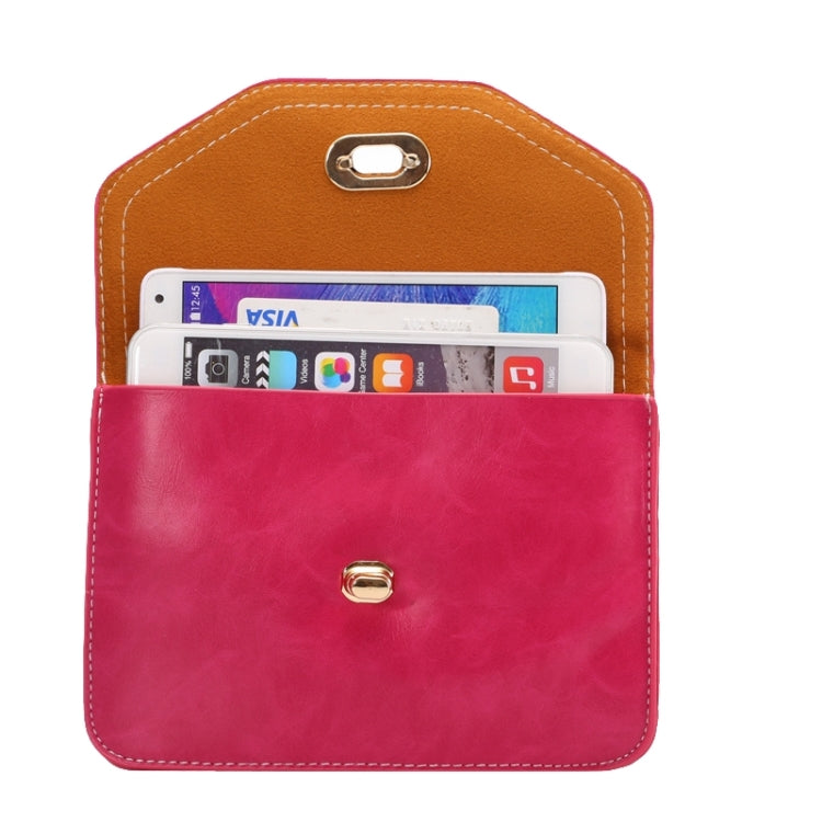 6.3 Inch Universal Crazy Horse Texture Lock Shoulder Bag for iPhone 6 Plus & 6S Plus / Galaxy Note 4 / S6 / Mega 6.3