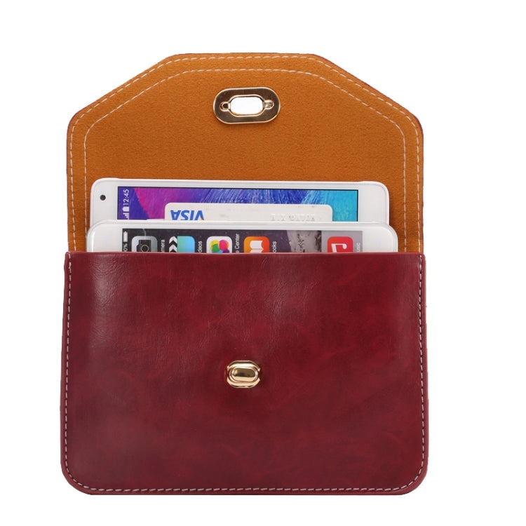 6.3 Inch Universal Crazy Horse Texture Lock Shoulder Bag for iPhone 6 Plus & 6S Plus / Galaxy Note 4 / S6 / Mega 6.3