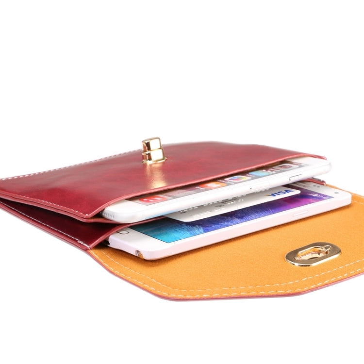 6.3 Inch Universal Crazy Horse Texture Lock Shoulder Bag for iPhone 6 Plus & 6S Plus / Galaxy Note 4 / S6 / Mega 6.3