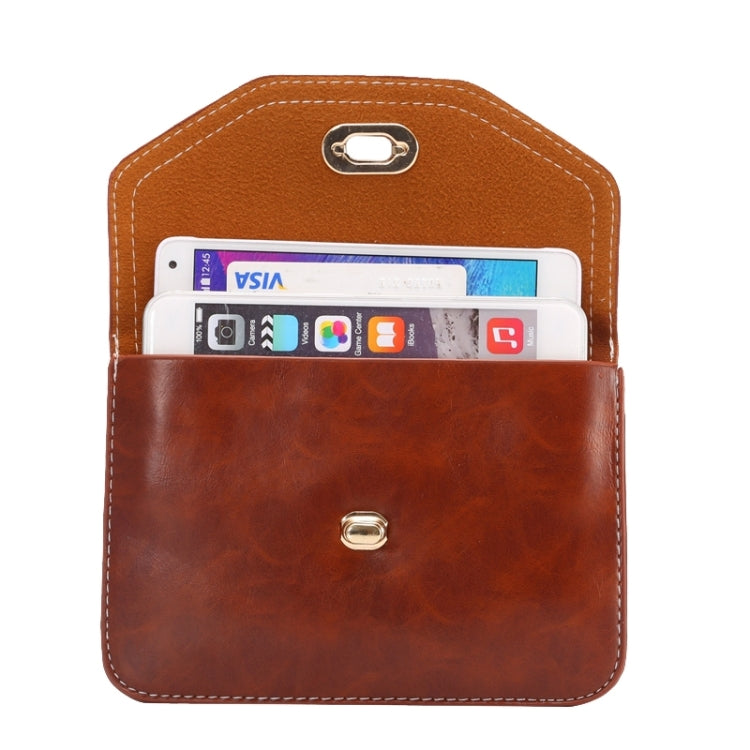 6.3 Inch Universal Crazy Horse Texture Lock Shoulder Bag for iPhone 6 Plus & 6S Plus / Galaxy Note 4 / S6 / Mega 6.3