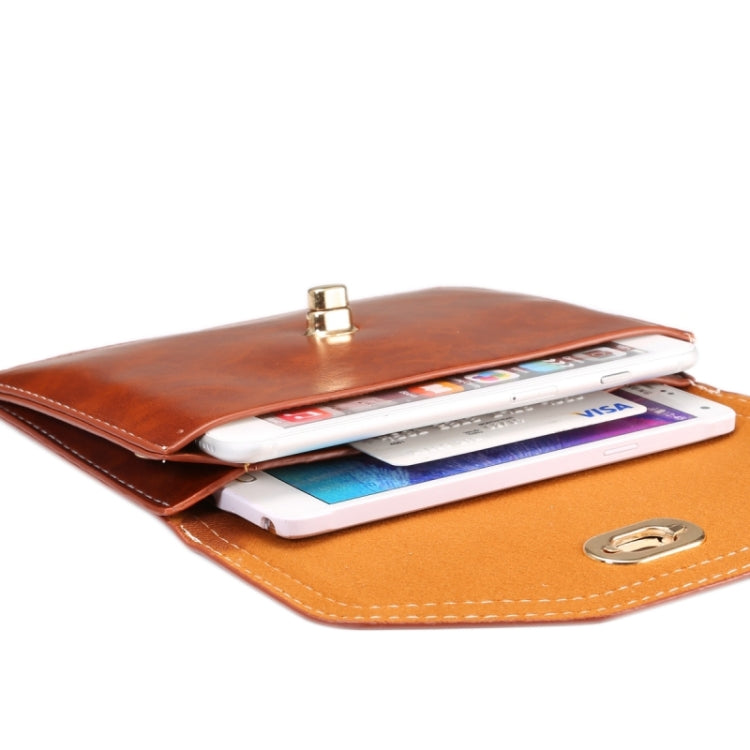6.3 Inch Universal Crazy Horse Texture Lock Shoulder Bag for iPhone 6 Plus & 6S Plus / Galaxy Note 4 / S6 / Mega 6.3