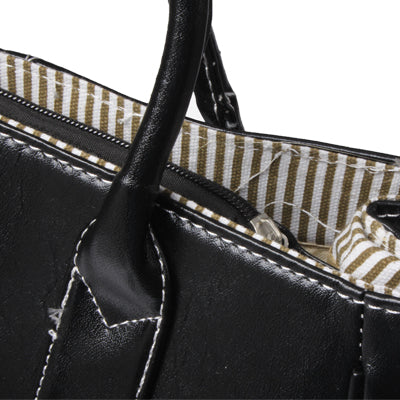 Stylish Female Commuter PU Leather Handbag (Black)